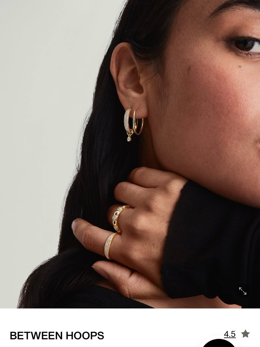 NEW - MEJURI BETWEEN HOOPS 10k YELLOW GOLD